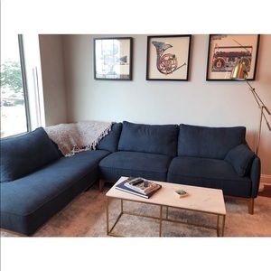 LIKE NEW West Elm Gray Knitted Throw Blanket